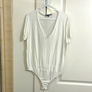 Medium, white t-shirt bodysuit from Lulus